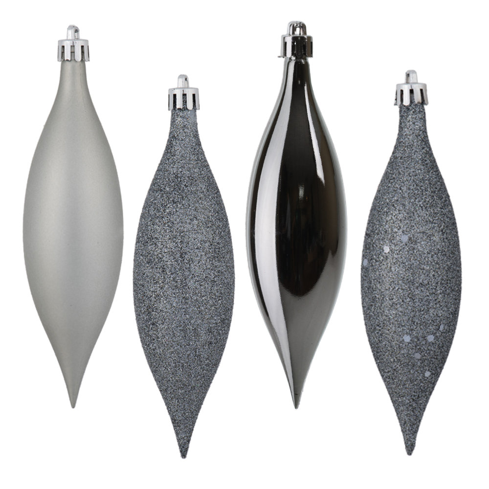 Four-Finish No Pattern Finial Ornament Freeport Park® Color: Gray Size: 5.5" H x 2.5" W x 2.5" D