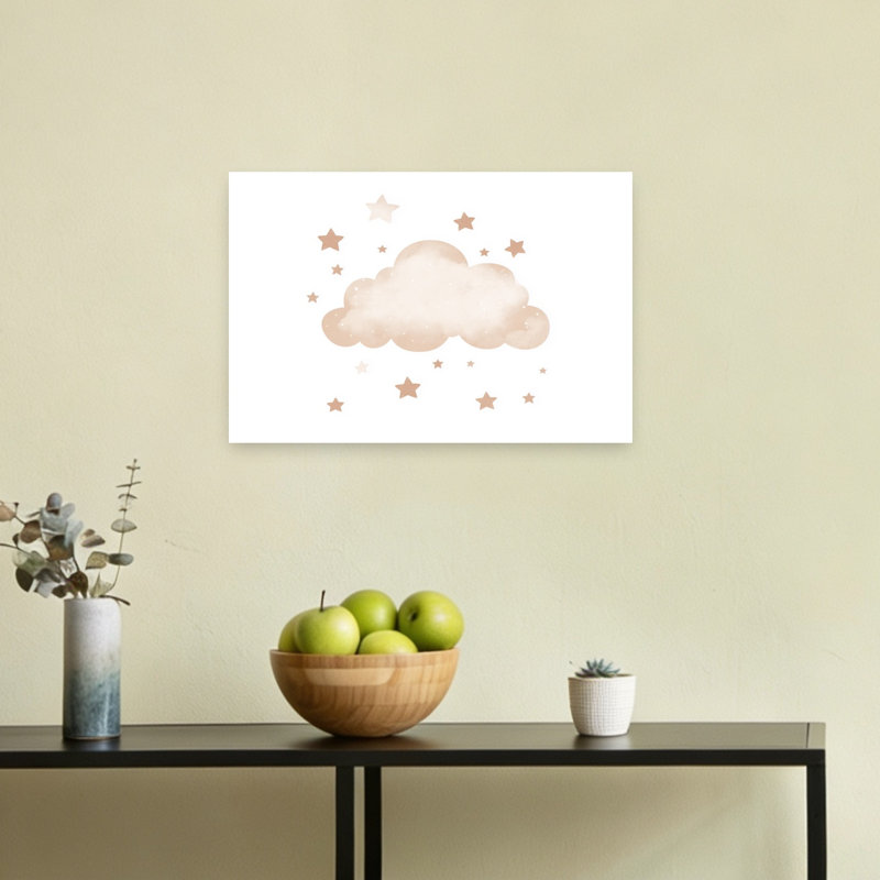 Dreamy Watercolor Cloud Abstract Delicate Dreamy Landscape Nature Wall Art Print by Mathieu - Wrapped Canvas Print