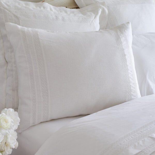 Dorset White Linen Sham, Standard