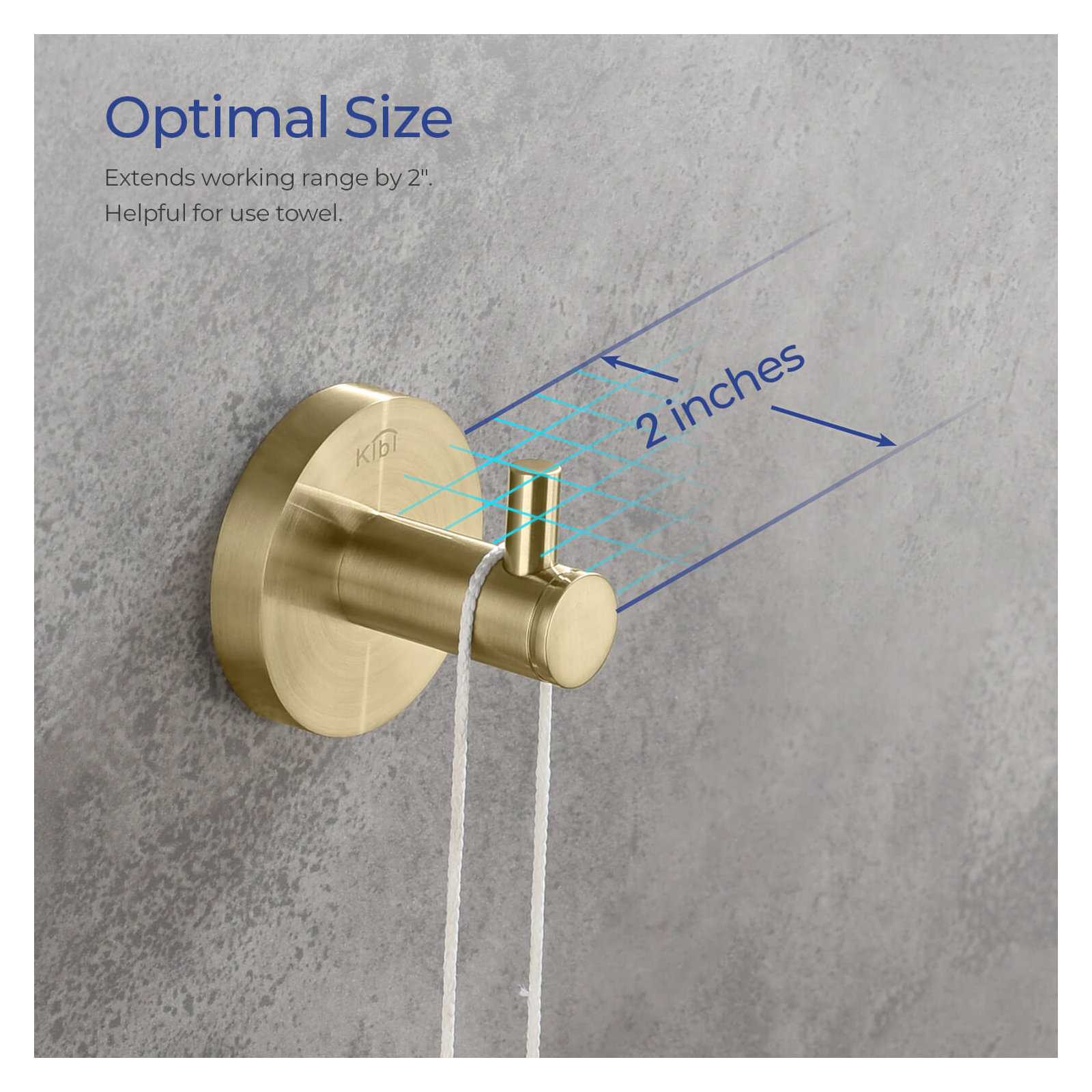 Wall Mounted Robe Hook, Brush Gold 