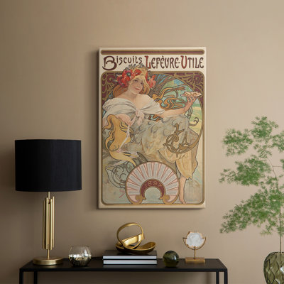 Biscuits Lefèvre-Utile - Toile tendue avec châssis par Alphonse Mucha