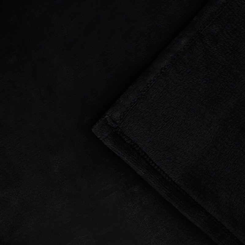 Jyon Soft Touch Mink Faux Fur Throw/Blanket, Single, Black