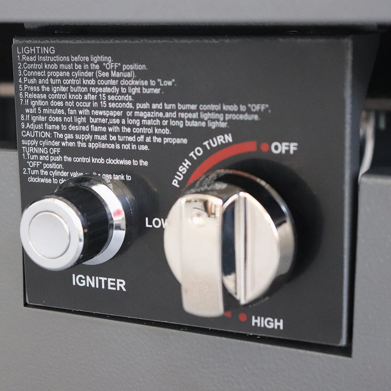 Table de foyer d'extérieur en acier avec couvercle H 25 po x l 42 po