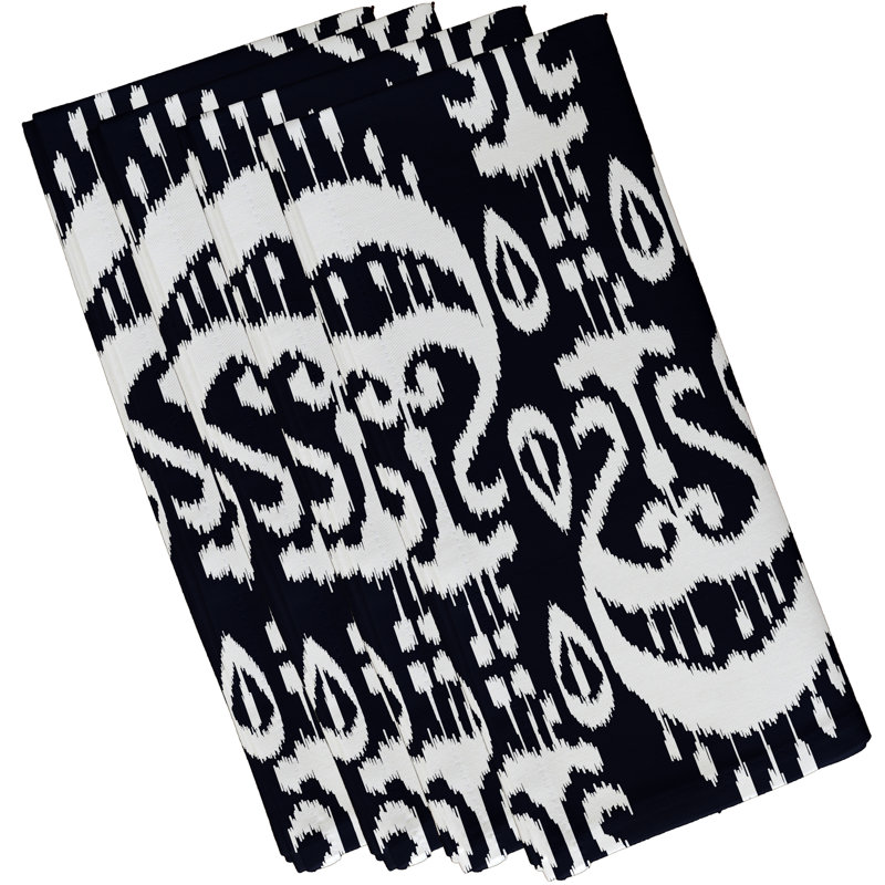 Melchior Polyester Geometric Square Napkin, Navy Blue