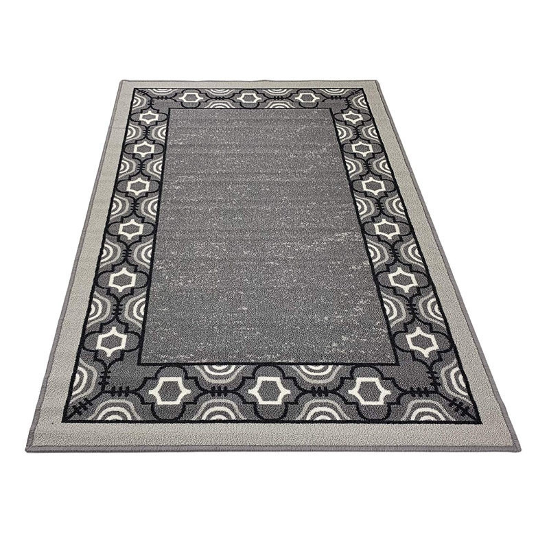 Tapis bordé antidérapant à poils courts