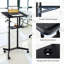 Podium de lutrin mobile 2 pièces avec plateau de rangement inclinable Costway - noir