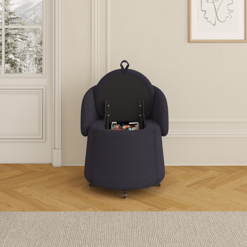 Tabouret de rangement multifonctionnel: conception mobile avec garniture en molleton pour chambre à coucher et espaces élégants