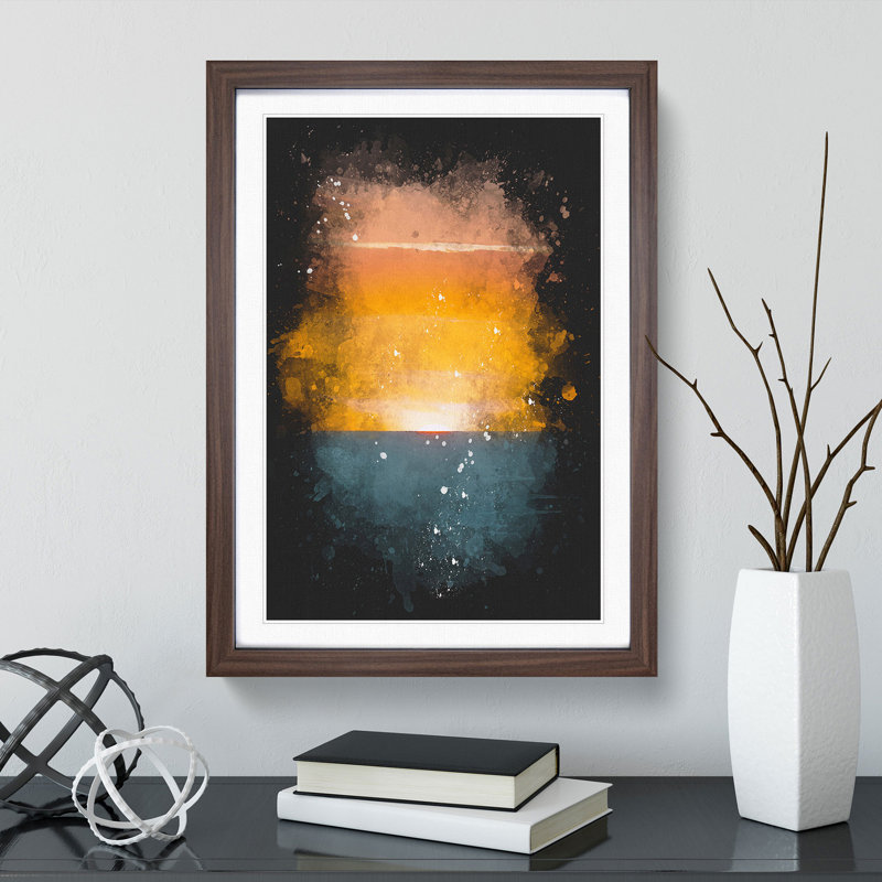Sunrise Horizon - Framed Print, 45cm H x 33cm W x 2cm D, Walnut Framed