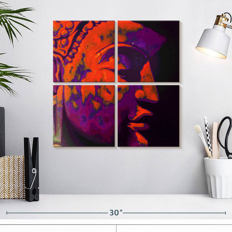 Leisha Florid Buddha Face, 18" H x 18" W