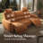85" Power Massage Reclining Sofa with Adjustable Headrest, 3 Seater Recliner Couch with Drop Down Table Tray