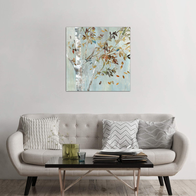 Birch With Leaves I by Allison Pearce - Wrapped Canvas Painting, 66.04 cm H x 66.04 cm W x 1.91 cm D, No Frame