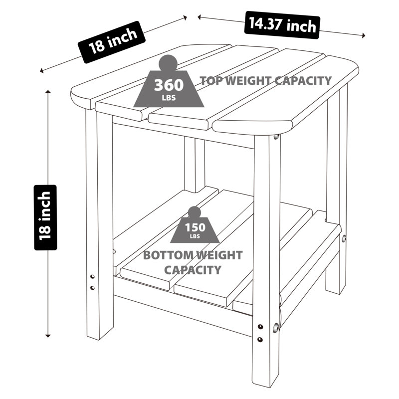 Navy Blue Resin Outdoor Adirondack Side Table