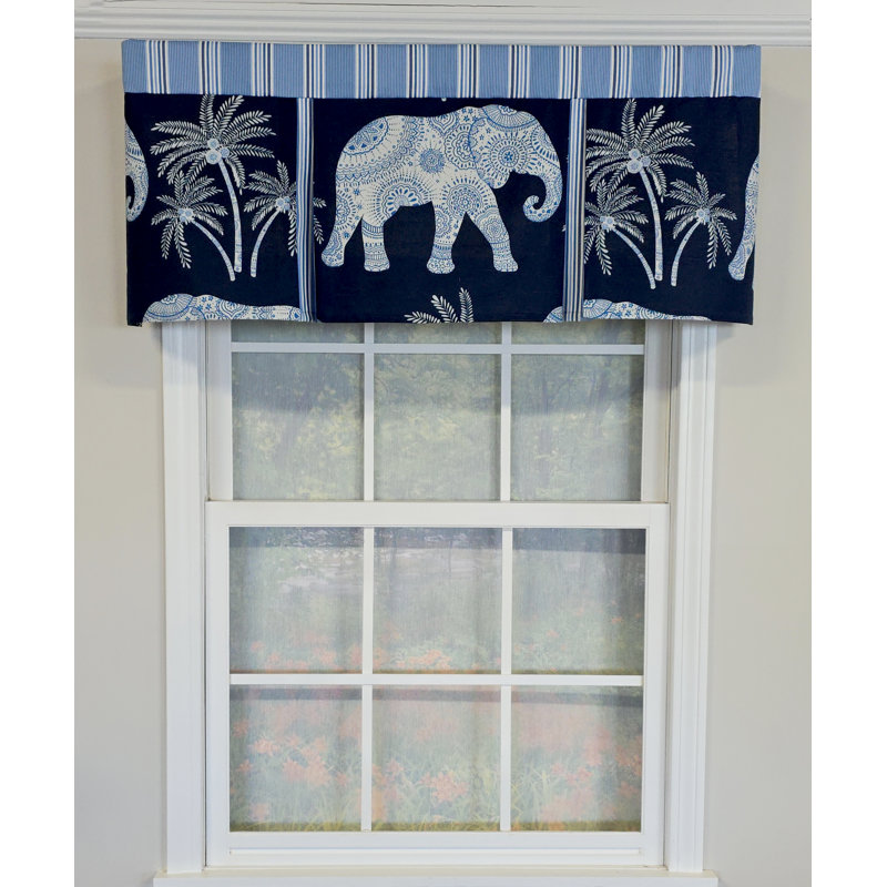 RLF Home White Elephant Pleated Valance
