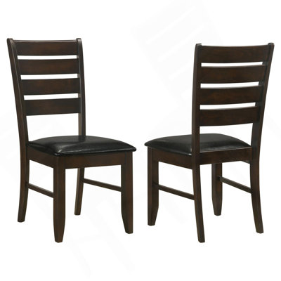 Cappuccino And Black Padded Seat Side Chairs (Set Of 2)