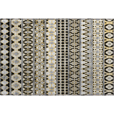 Premium Machine Washable Prisco Charcoal Rug