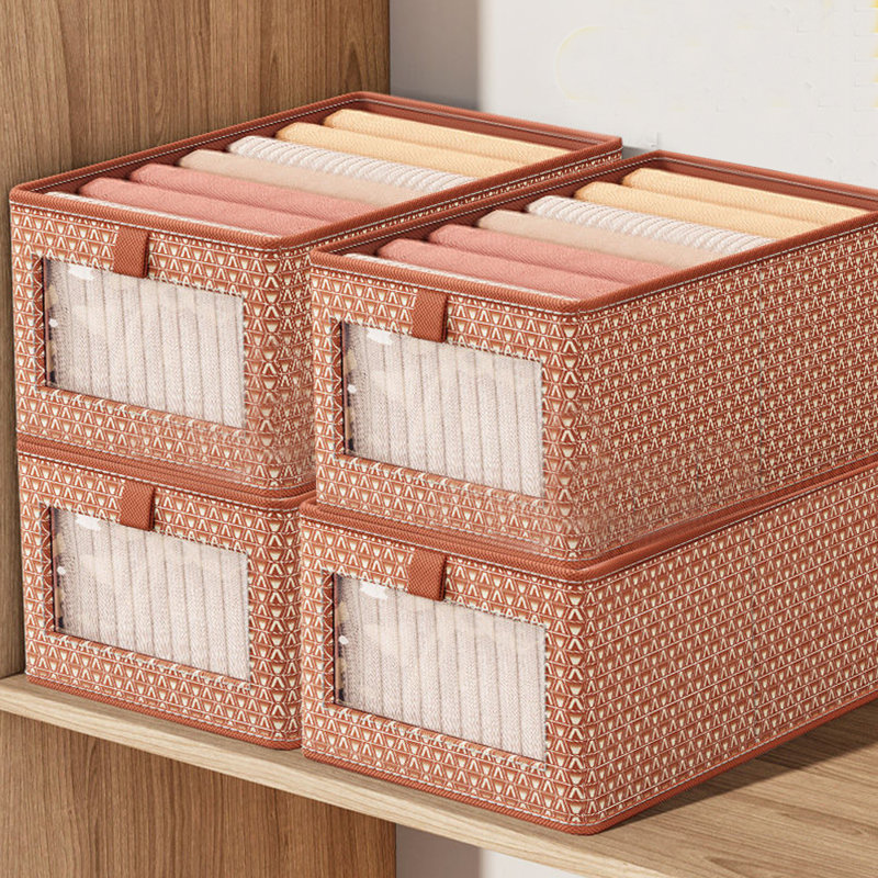 Latitude Run® Fabric Decorative Bin, Burgundy