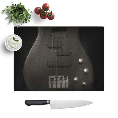 Tempered Glass Bottom of a Bass Guitar Chopping Board