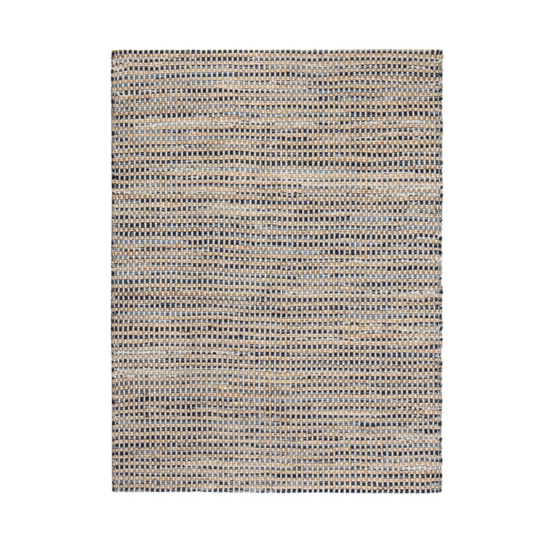 Handmade Blue Cotton Braided Rectangular Area Rug