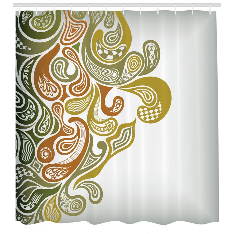 Bless international Kaleaha Paisley Shower Curtain with Hooks Included