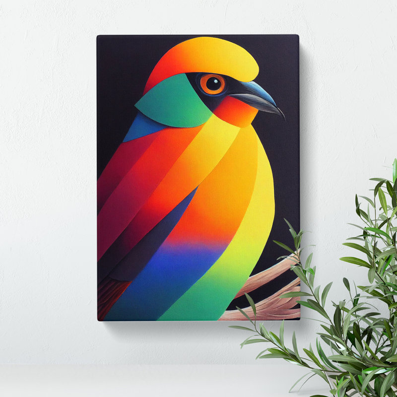 Bird In Colour No.4 Abstract - Wrapped Canvas Print, 50cm H x 35cm W x 3cm D