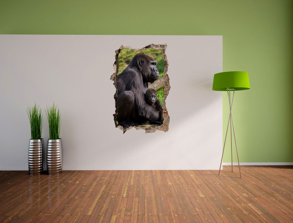 Wandtattoo Liebevilles Gorilla - Mutter mit Baby