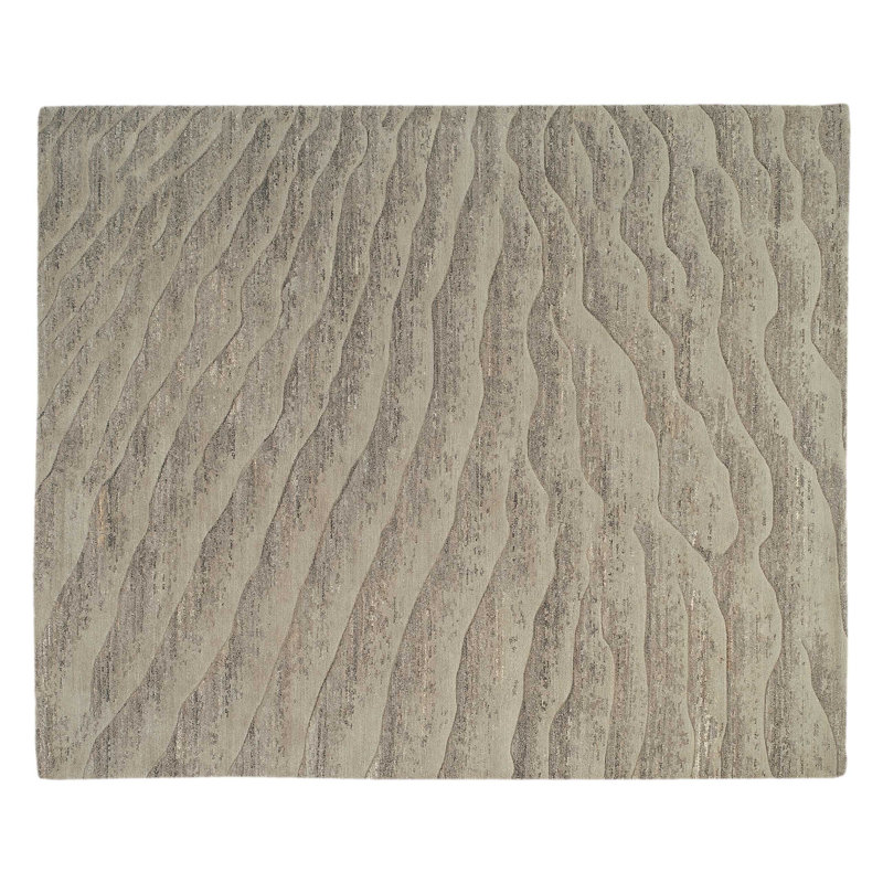 Dunes Wool Area Rug in Gray, Rectangle 3' x 5'