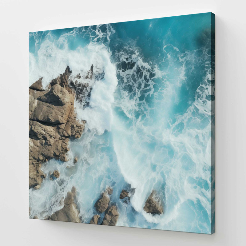 Sapphire Seaside Dance, grande impression sur toile, H 48 po x l 48 po
