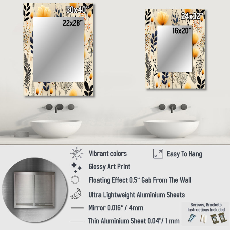 Moxie Minimalist Beige Garden Floral Dreams, 40 po x 30 po