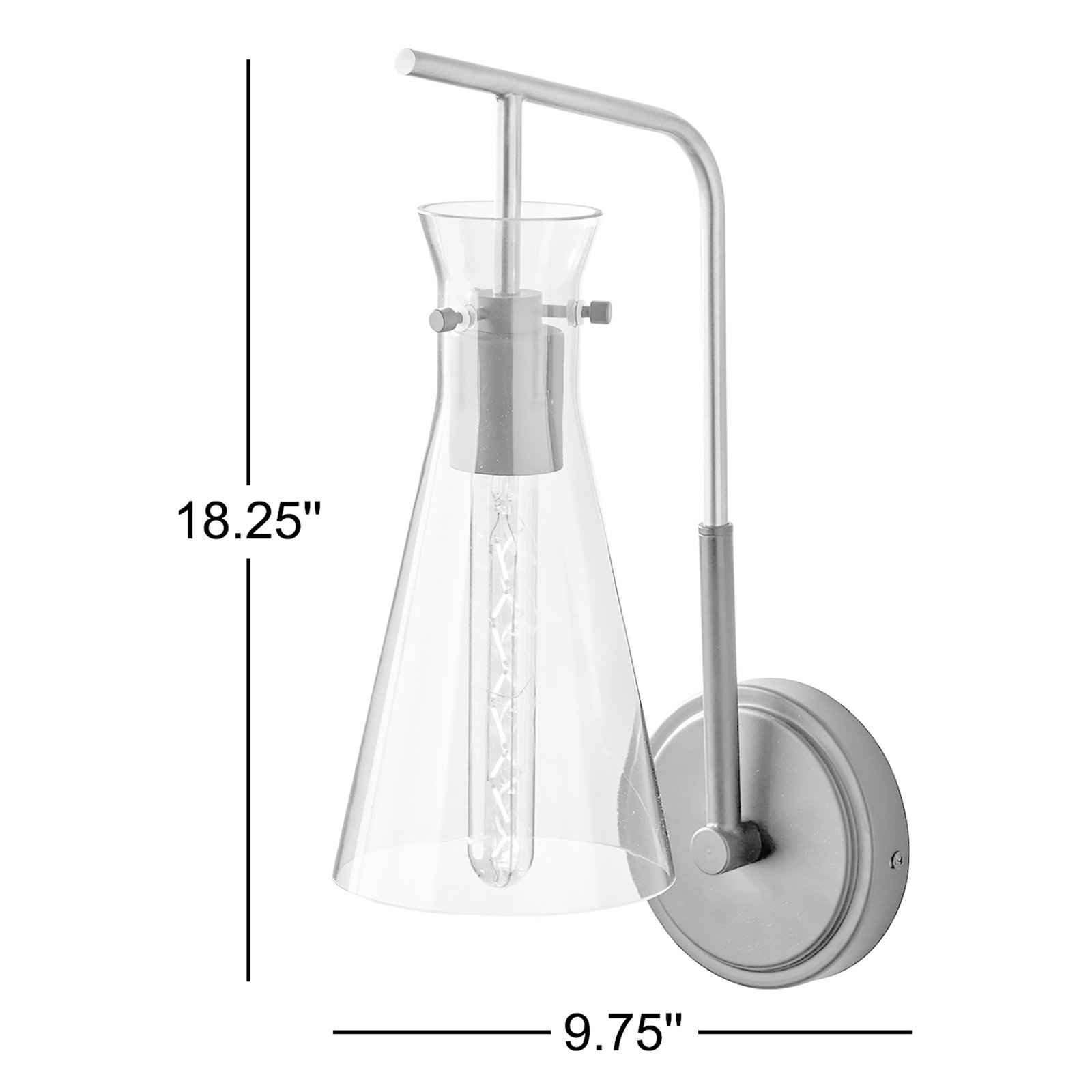 Garza Single Light Glass Dimmable Armed Sconce