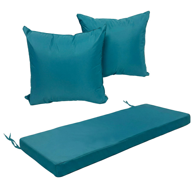 Versatile Patio Cushion Set With Weatherproof Fabric - Includes Bench Cushion & 2 Pillow Covers For Garden And Porch Furniture