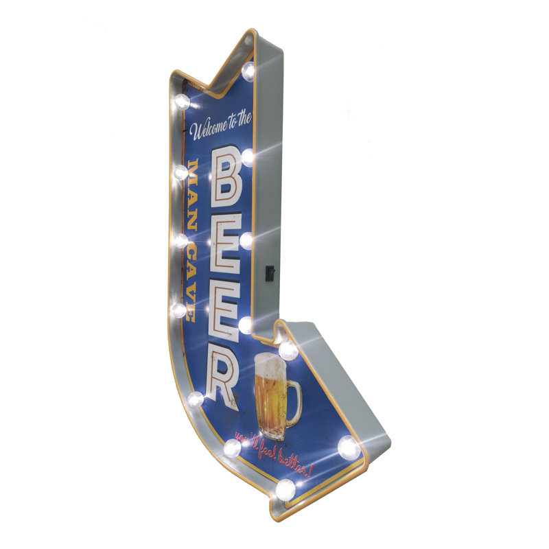 Man Cave Beer Arrow Sign