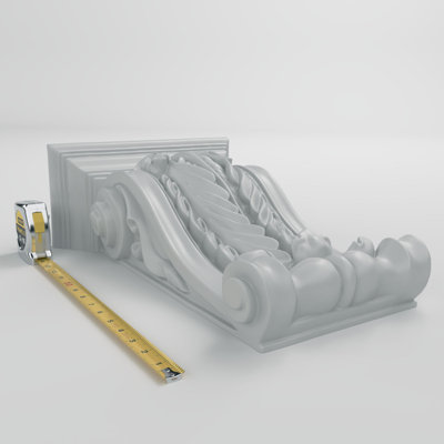 Endurathane Daniel Corbel, 12 3/4"W x 17 5/8"D x 5 3/4"H, Factory Primed