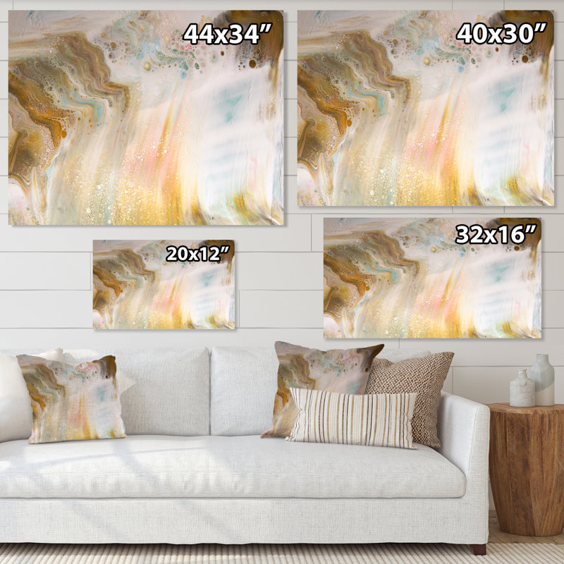 Fluide dans des tons pastel I - Peinture sur toile, H 24 po x l 32 po x P 1 po, Toile tendue