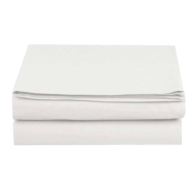 Drap plat à densité de tissage 1500 fils, Blanc, Drap plat grand