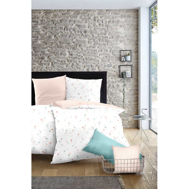 No Pattern Duvet Cover Set with Pillowcases, Orange , 155 x 220cm