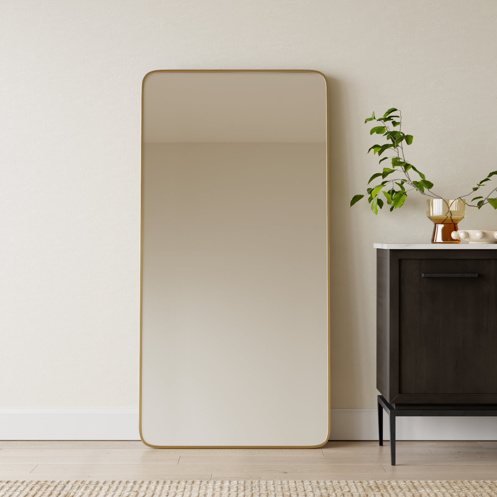 Sabine Accent Mirror, Brass, 60" x 30"