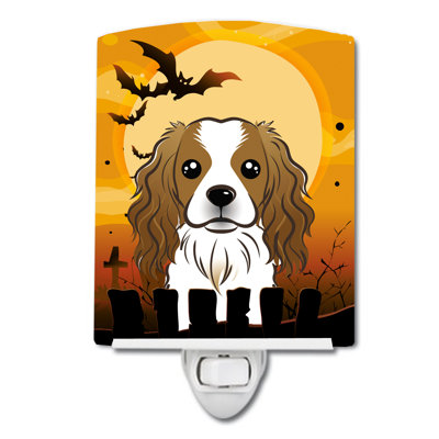 Éclairage de nuit en céramique halloween basset hound