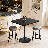 Bistro Pub Table Square Adjustable Height Cocktail Bar Table with Metal Base and Wooden Table Top-359556646-355443104