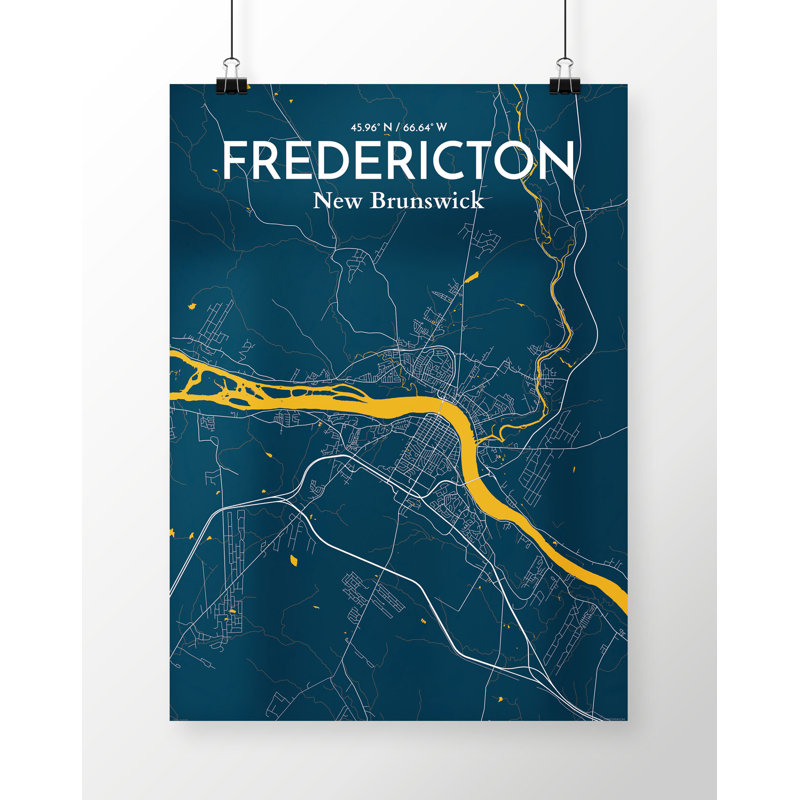 « fredericton city map », impression, H 17 po x l 11 po