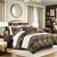 Édredon 4 pièces pour très grand lit rouge - 1 édredon, 2 taies décoratives avec garniture décorative, texture douce, collection de durabilité améliorée comprenant des fermetures à glissière cachées et de la ouate, microfibre, fermeté