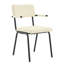 Ensemble de 4 chaises de salle à manger rembourrées modernes en cuir blanc cassé de qualité supérieure, avec des pieds en métal, idéales pour la maison et la cuisine