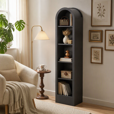 Petite bibliothèque de rangement arquée H 67 "à 5 niveaux