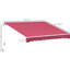 Auvent de terrasse rétractable 13 po x 8 pi, parasol avec manivelle manuelle et cadre en aluminium pour terrasse, balcon, cour, contrôle rouge, tissu, teinte rosée