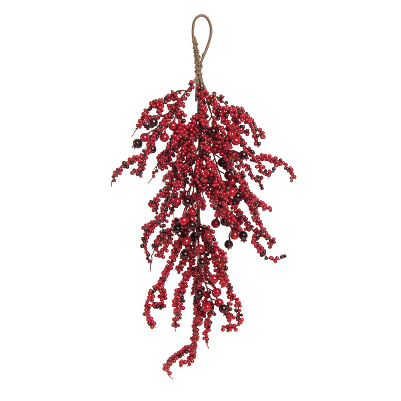 Foam Christmas Winter Berry Teardrop,  2'4" L, Red