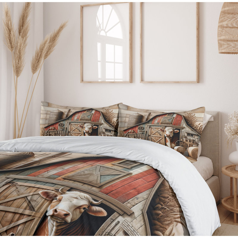 Rustic Duvet Cover, King Duvet Cover + 2 Standard Shams