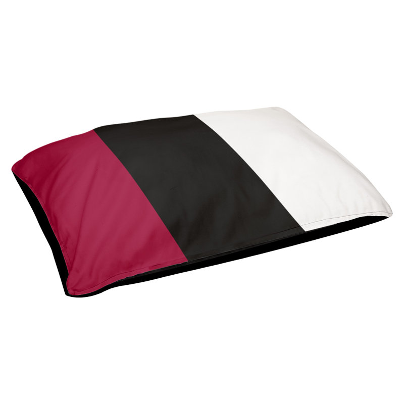 Coussin rectangulaire designer Los Angeles Anaheim, Moyen (L 30 po x l 40 po), Rouge / noir /