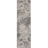 Abstract Area Rug in Gray