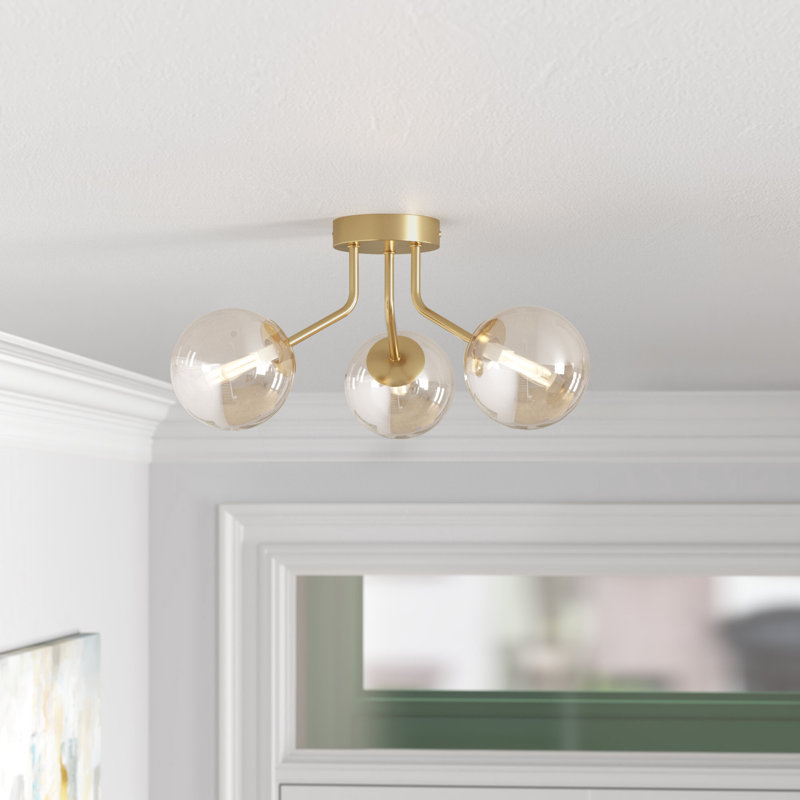 Broadus Glass Spotlight, Gold, Cognac