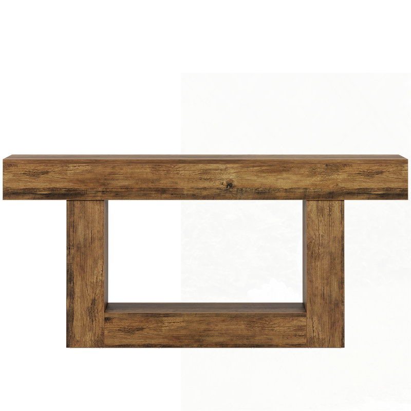Minimalist Sofa Table Behind Couch For Entryway, Hallway, Living Room, Home Office, Brown, Brown