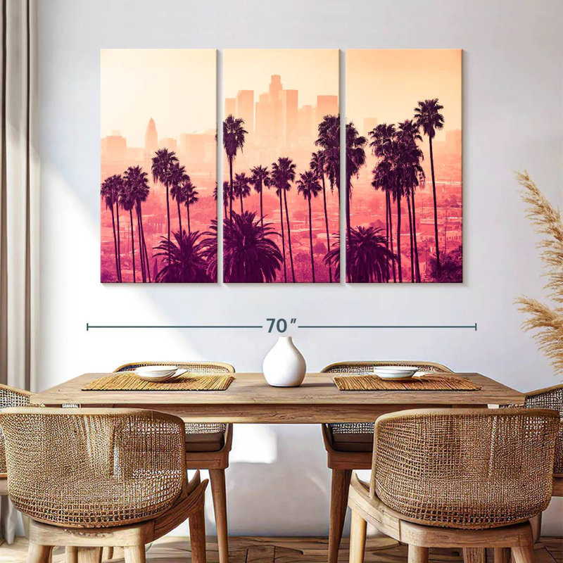 Palmiers à l'horizon de Sireci à Los Angeles, H 42 po x l 65 po